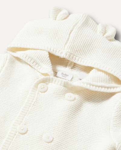 Cardigan in puro cotone tricot con cappuccio detail 1