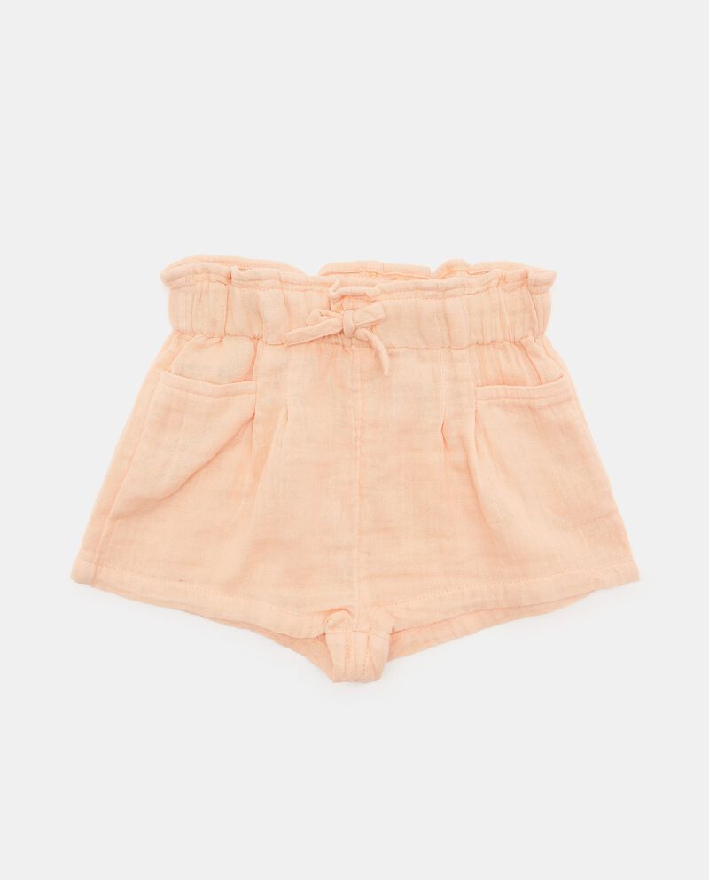 Shorts in puro cotone effetto lino neonata cover