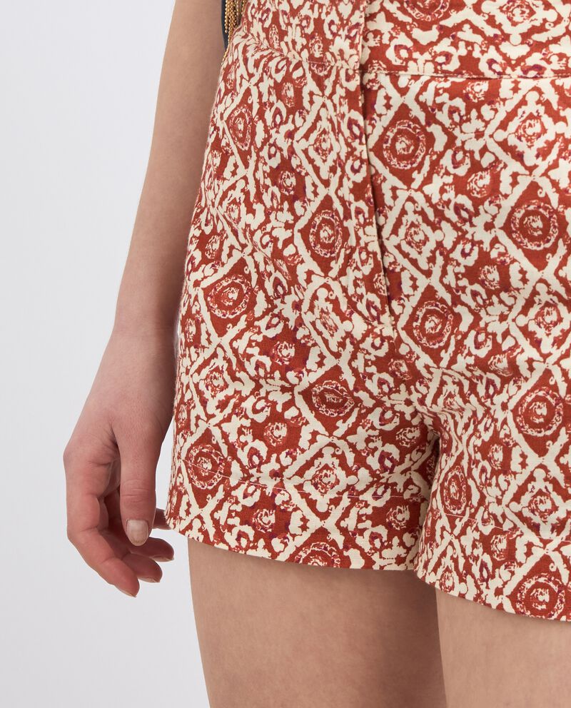 Shorts in misto lino donna single tile 2 cotone