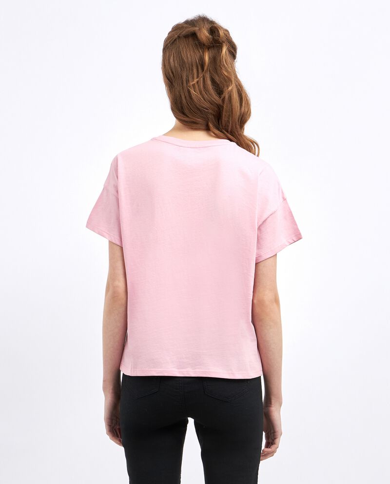 T-shirt in puro jersey di cotone con stampa donna single tile 1 cotone