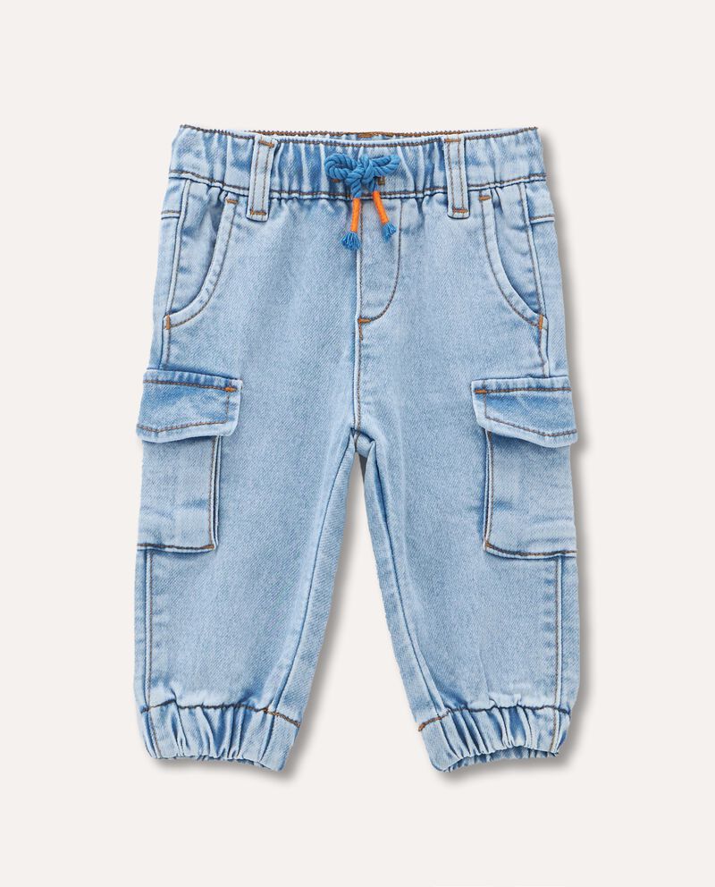 Jogger cargo in french terry denim neonatodouble bordered 0 