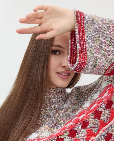 Maglione oversize in tricot misto lana donna detail 2