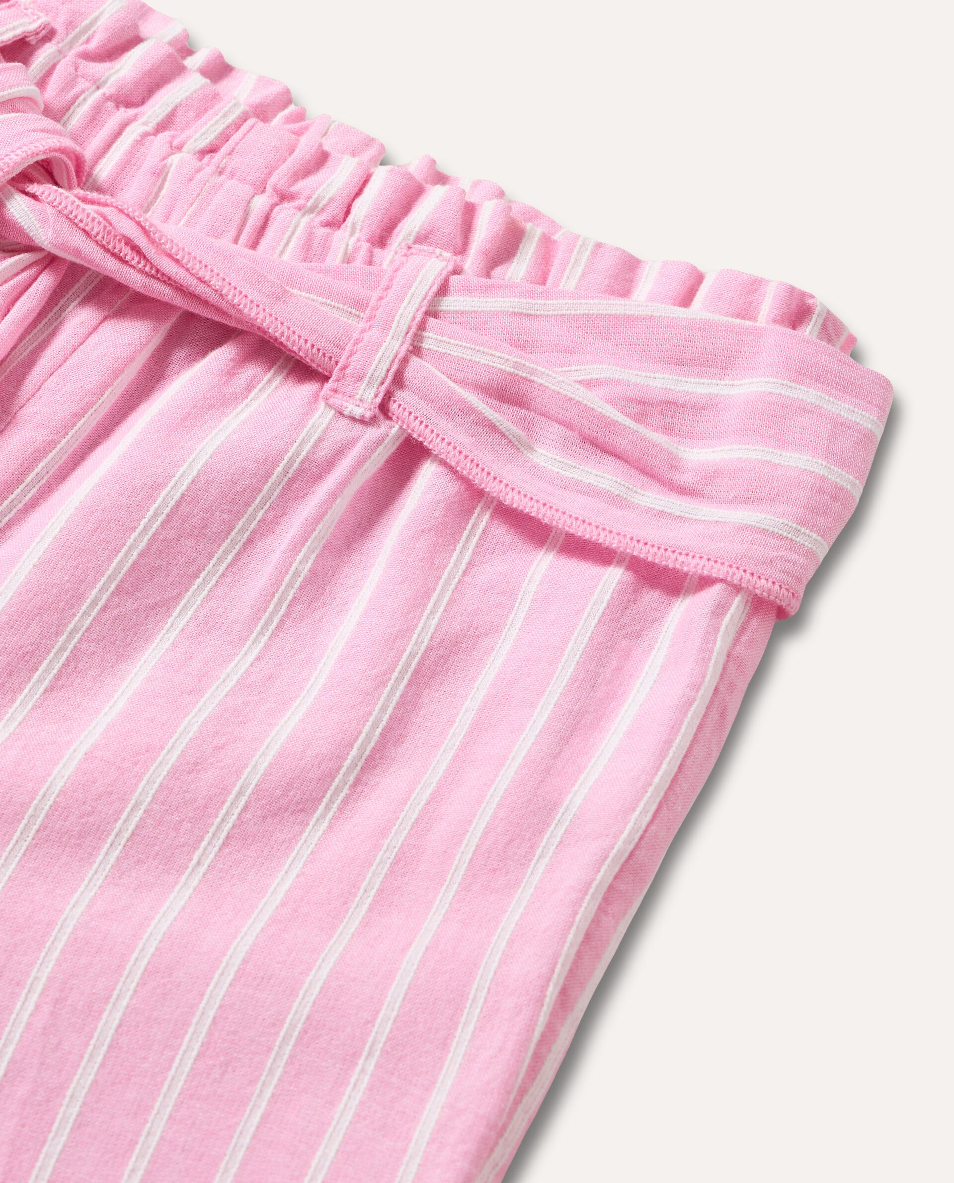 Pantaloni rigati in puro cotone neonata