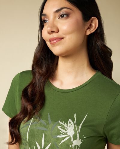 T-shirt in puro cotone con stampa donna detail 2
