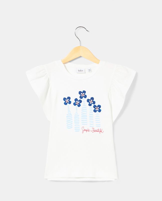 T-shirt in cotone con maniche ad aletta bambina carousel 0