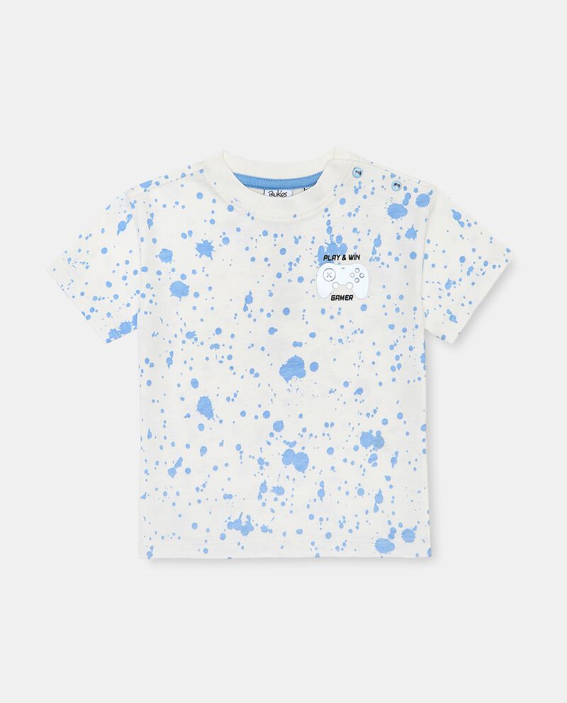 T-shirt fantasia a macchie in puro cotone neonato single tile 0 