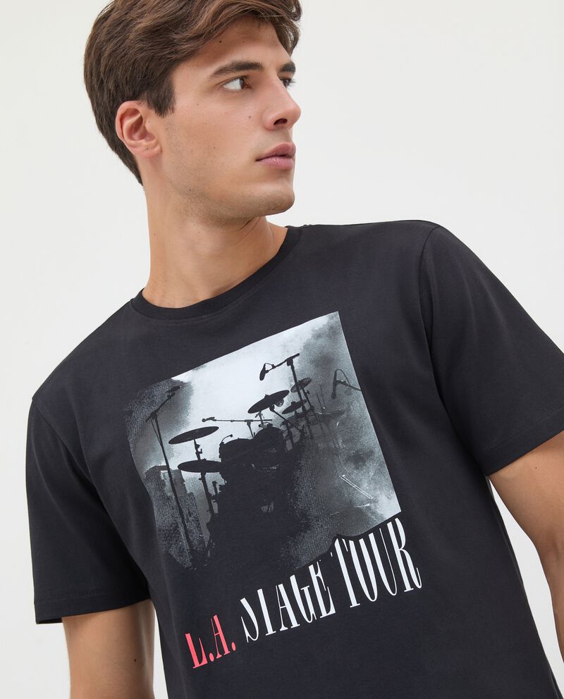T-shirt in puro cotone con stampa uomodouble bordered 2 