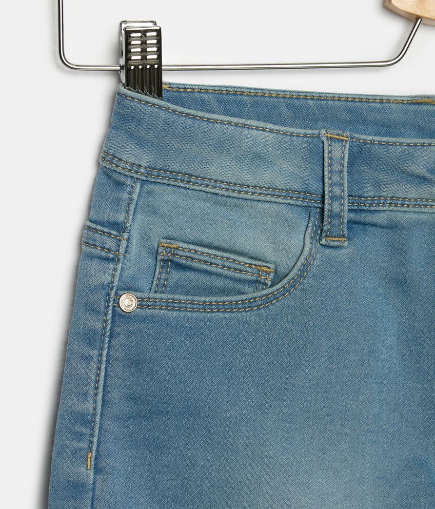 Shorts jeans cinque tasche in misto cotone elasticizzato ragazza double 2 