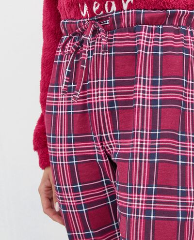 Pantaloni pigiama a quadri in puro cotone donna detail 2