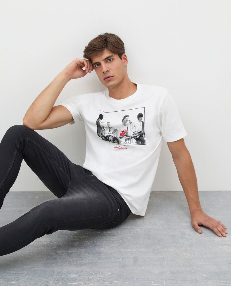 T-shirt in puro cotone con stampa The Rolling Stones uomo single tile 0 
