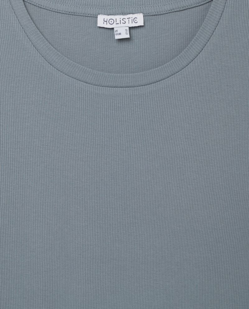 T-shirt girocollo a costina in puro cotone donna single tile 1 