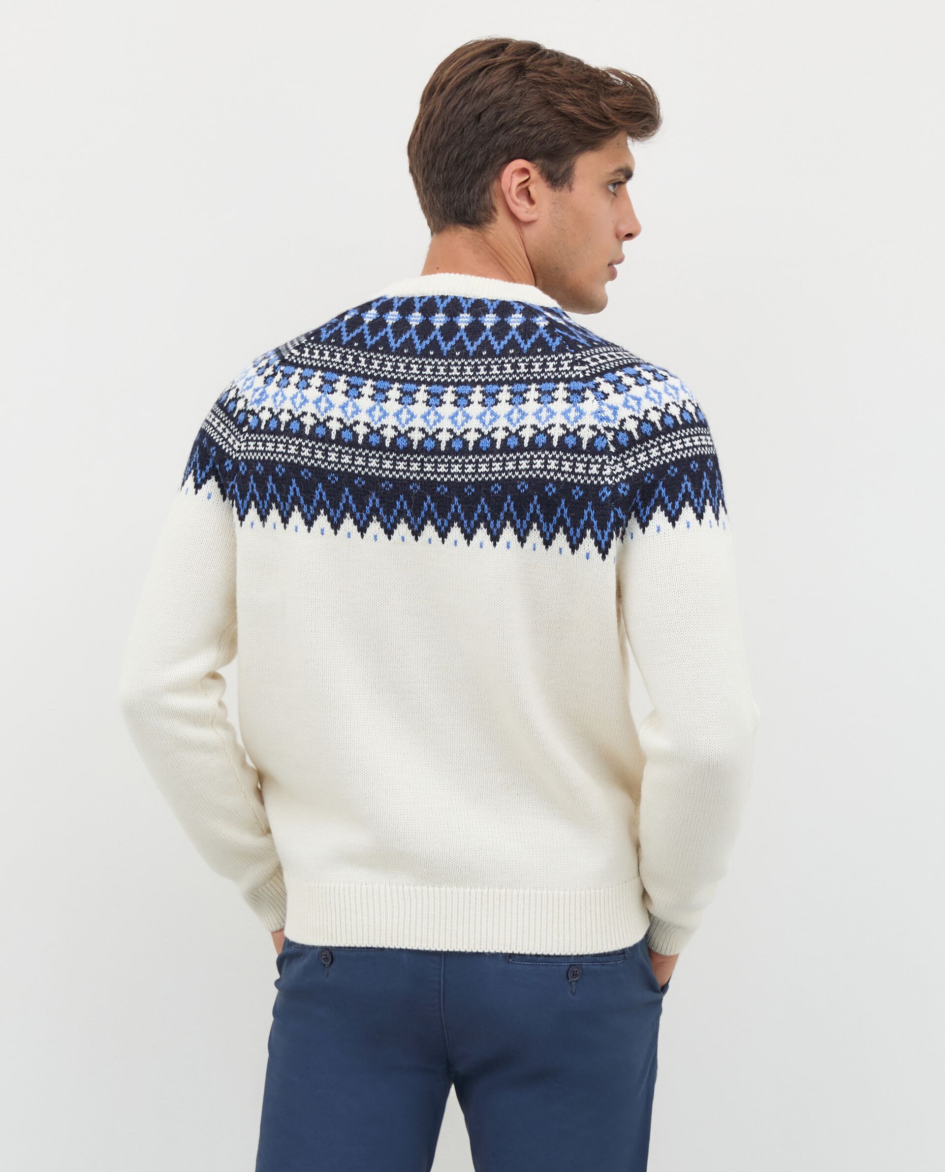 Maglione girocollo in misto lana tricot uomo