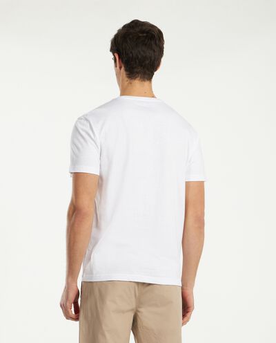 T-shirt in cotone misto lino con taschino uomo detail 1