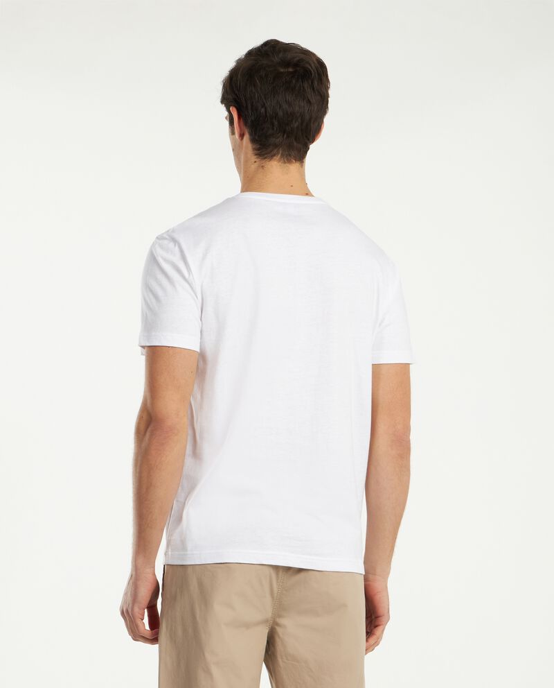 T-shirt in cotone misto lino con taschino uomo single tile 1 lino