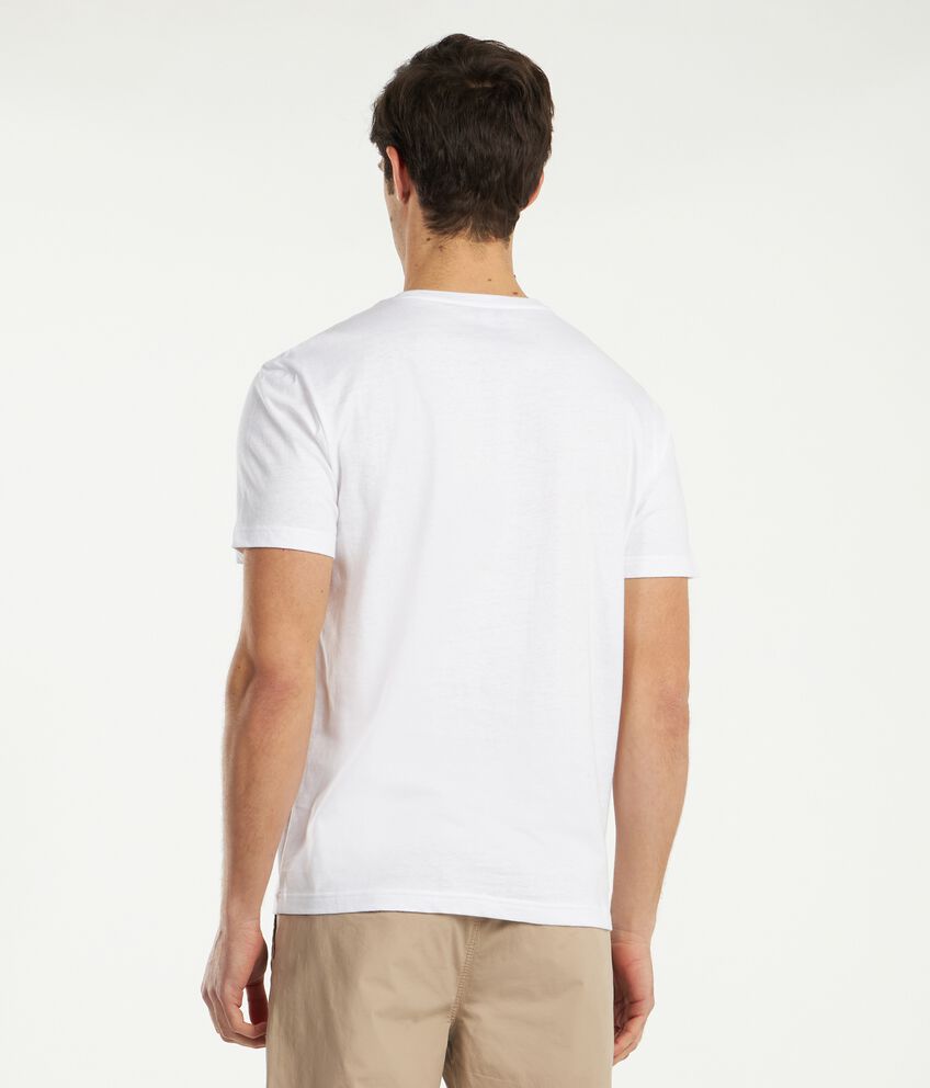 T-shirt in cotone misto lino con taschino uomo double 2 lino