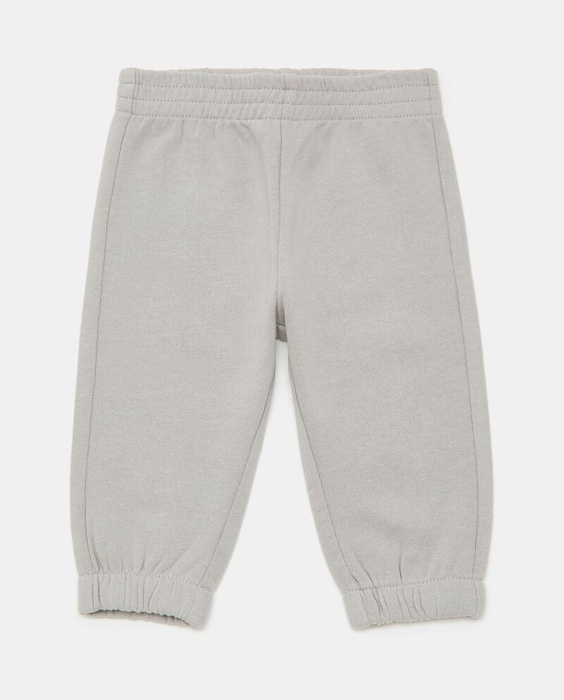 Pantaloni in felpa garzata di puro cotone neonato single tile 0 