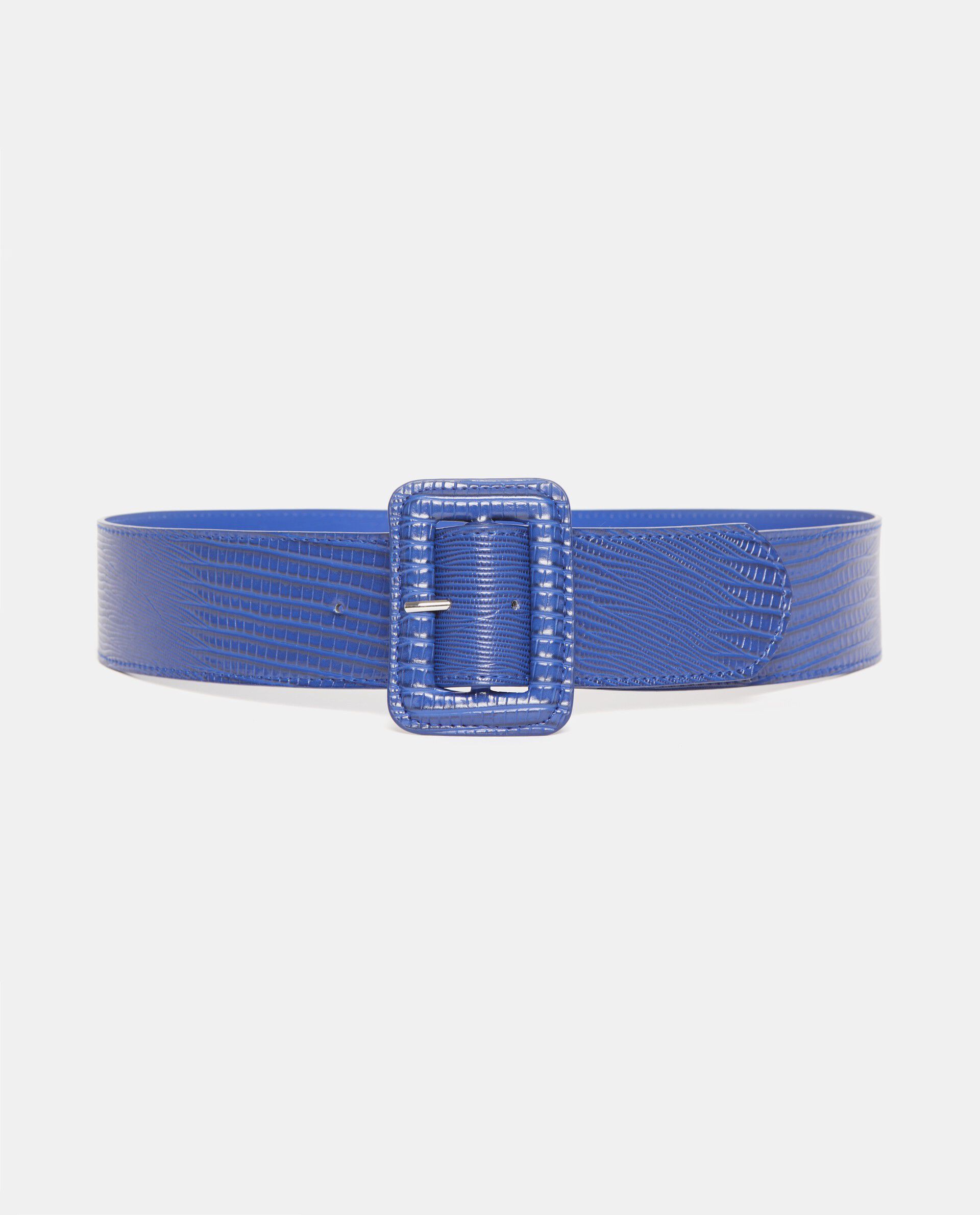 Cintura blu con effetto pitonato donna