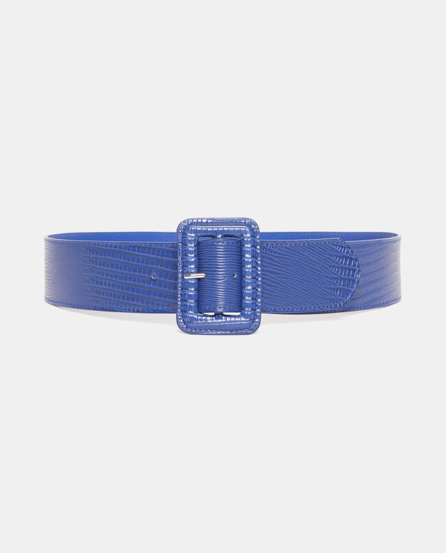 Cintura blu con effetto pitonato donna carousel 0