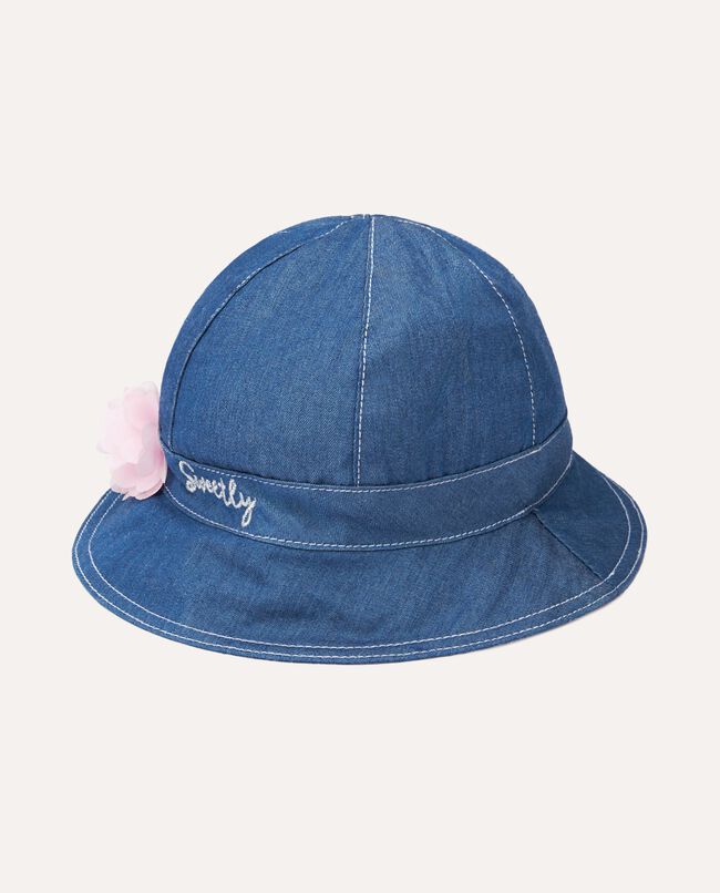 Cappello in denim di puro cotone neonata carousel 0