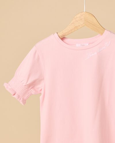 T-shirt IANA in cotone stretch con ricamo e punto smock bambina detail 1