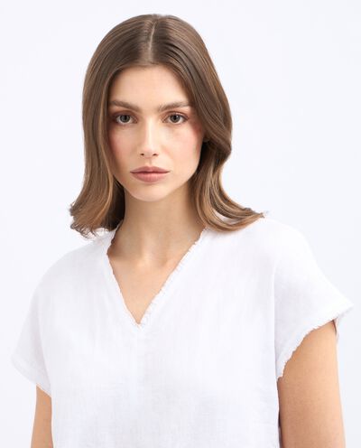 T-shirt in misto lino donna detail 2