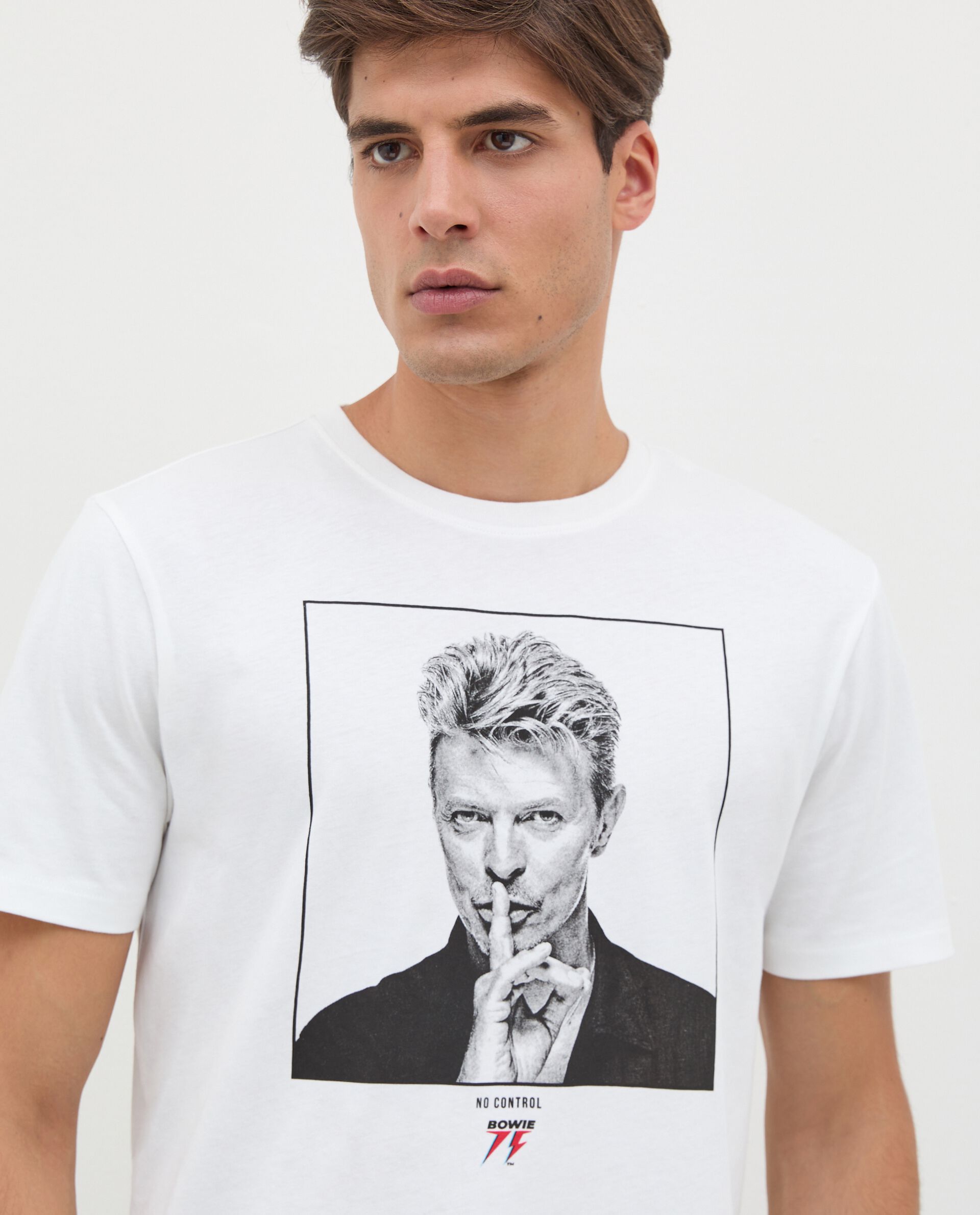 T-shirt in puro cotone con stampa Bowie uomo