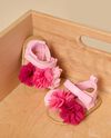 Sandalo IANA con fiori applicati neonata