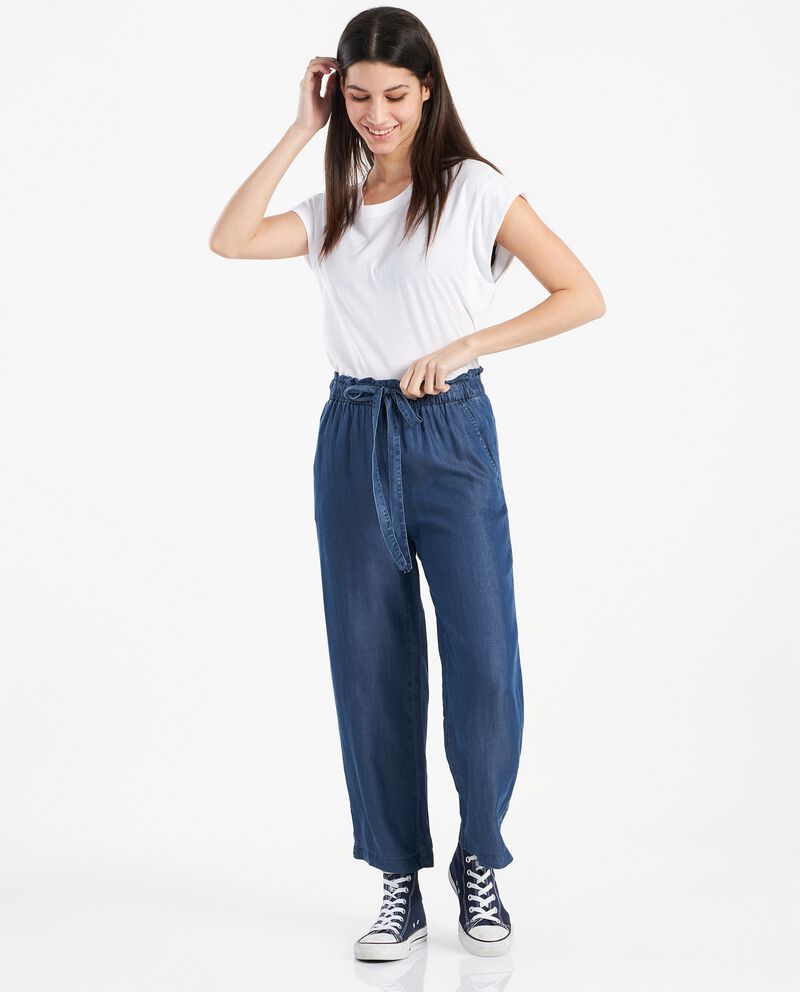 Jeans cropped in lyocell donna cover