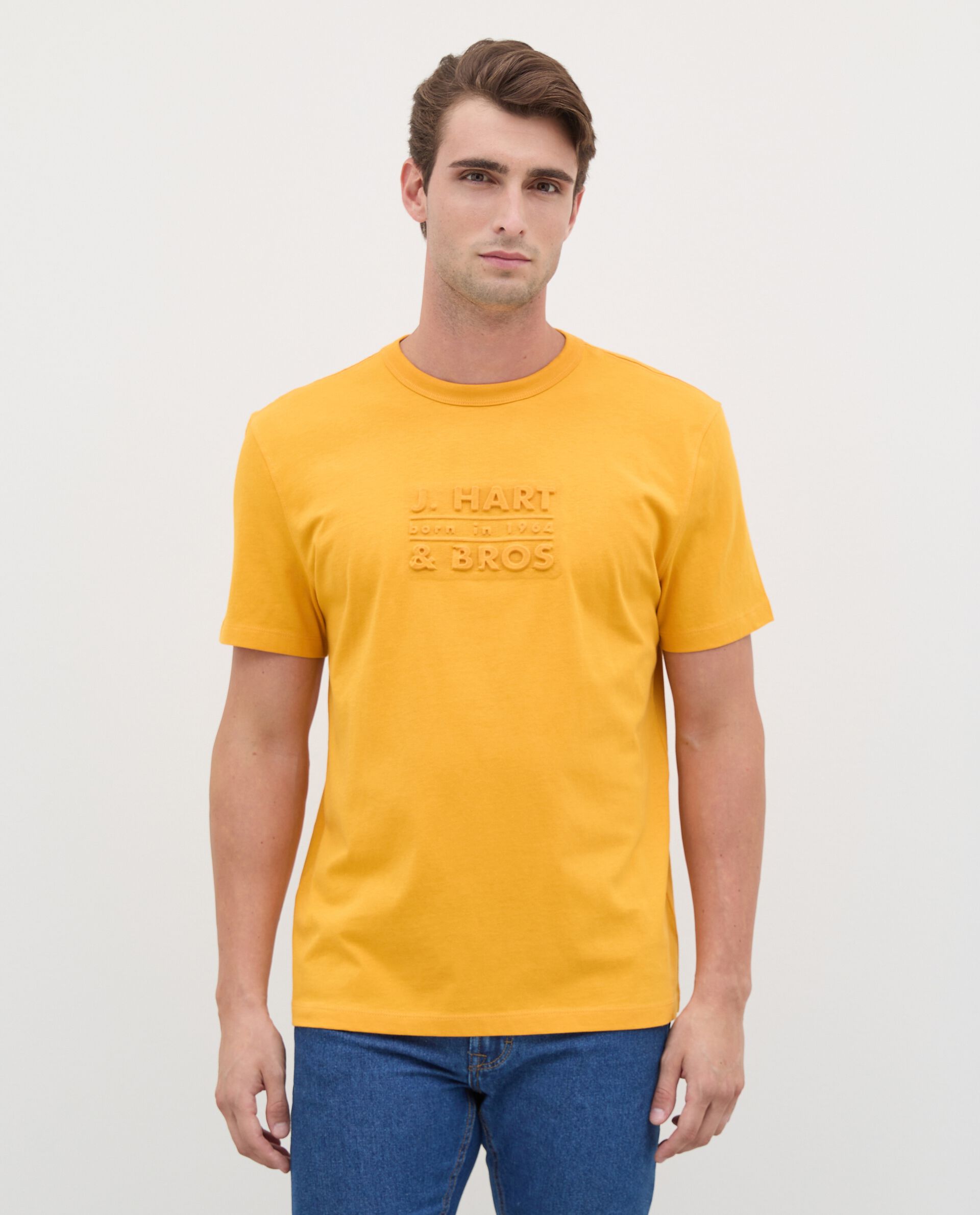 T-shirt con stampa in rilievo in puro cotone uomo