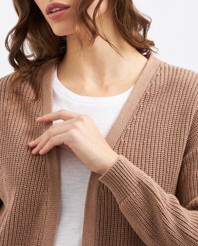 Cardigan tricot lungo in misto cotone donna detail 2