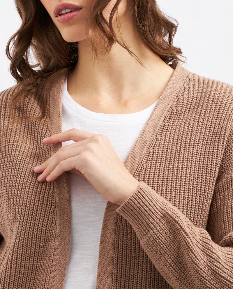 Cardigan tricot lungo in misto cotone donna single tile 2 cotone