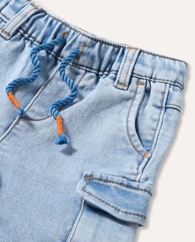 Jogger cargo in french terry denim neonato detail 1