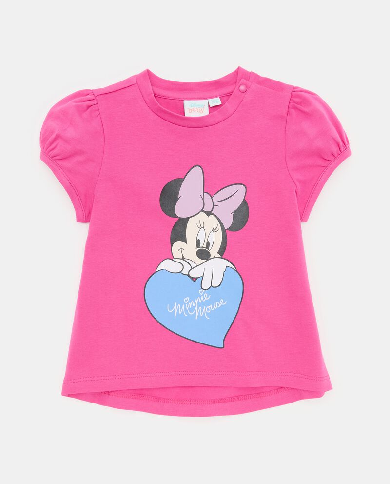 T-shirt con stampa Minnie in cotone elasticizzato neonata single tile 0 