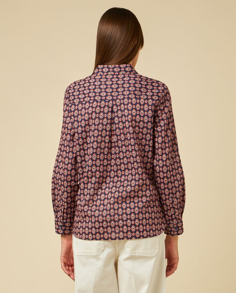 Camicia in puro cotone con stampa donna single tile 1 cotone