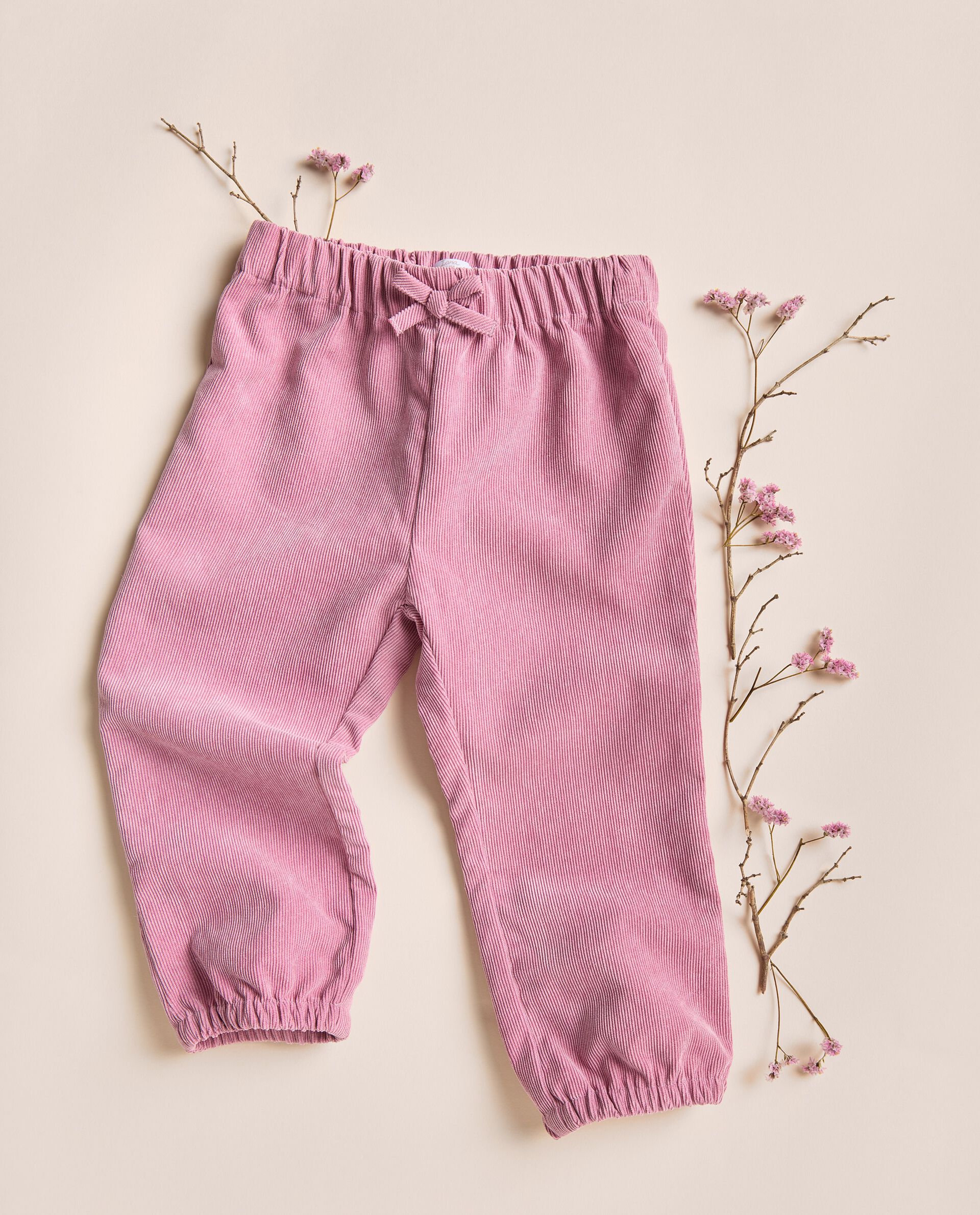 Pantaloni millerighe in puro cotone IANA neonata