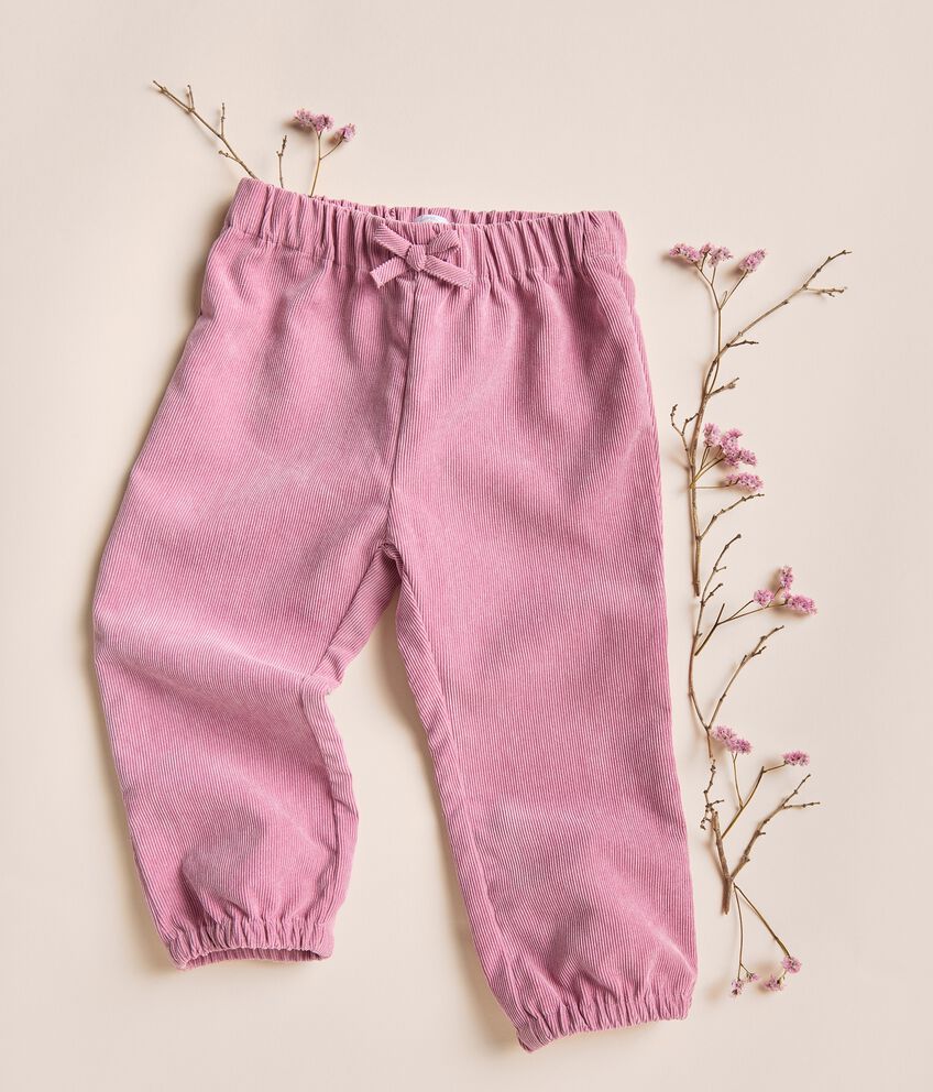 Pantaloni millerighe in puro cotone IANA neonata double 1 cotone