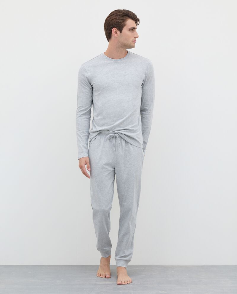Pantaloni pigiama a tinta unita in misto cotone uomo single tile 0 