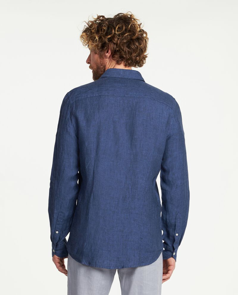 Camicia in puro lino slim fit uomodouble bordered 1 cotone