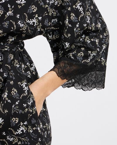 Camicia da notte in pura viscosa con inserti in pizzo donna detail 2