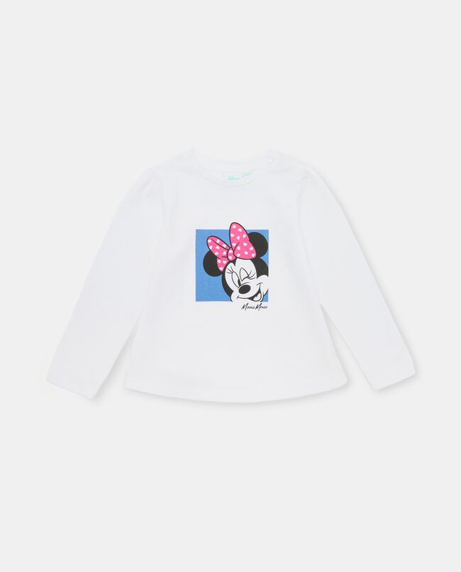 Maglietta con stampa Minnie in cotone elasticizzato neonata carousel 0