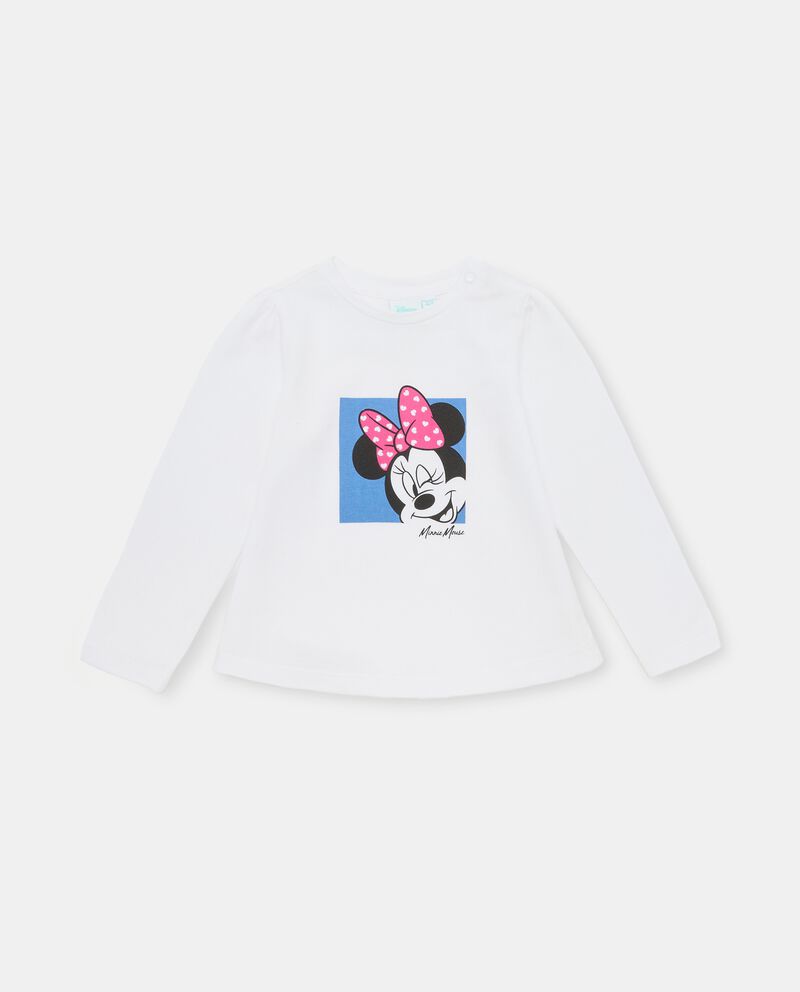 Maglietta con stampa Minnie in cotone elasticizzato neonatadouble bordered 0 cotone