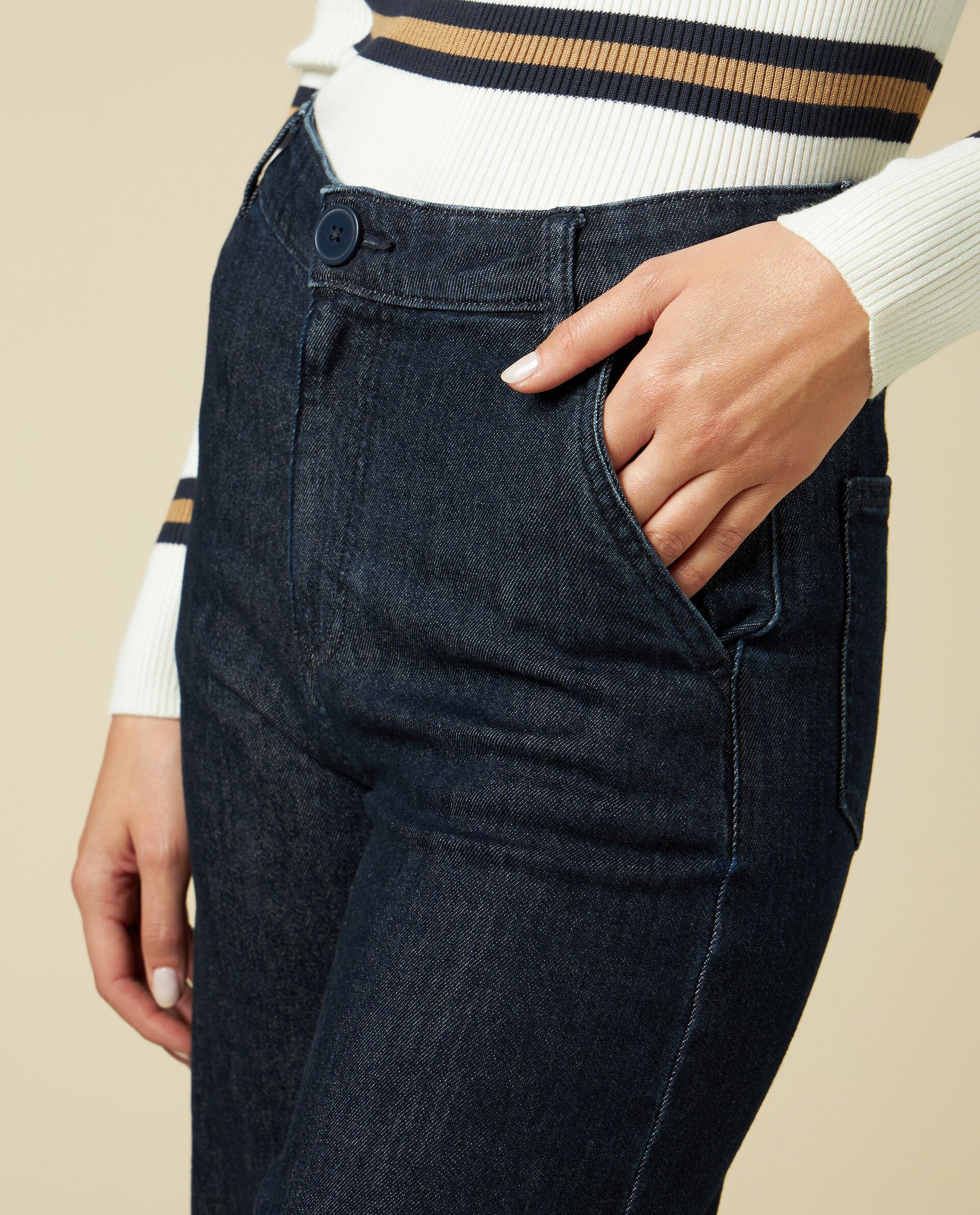 Jeans wide leg in cotone elasticizzato donna