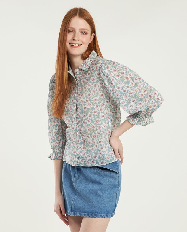 Camicia in puro cotone in stampa floreale donna carousel 0