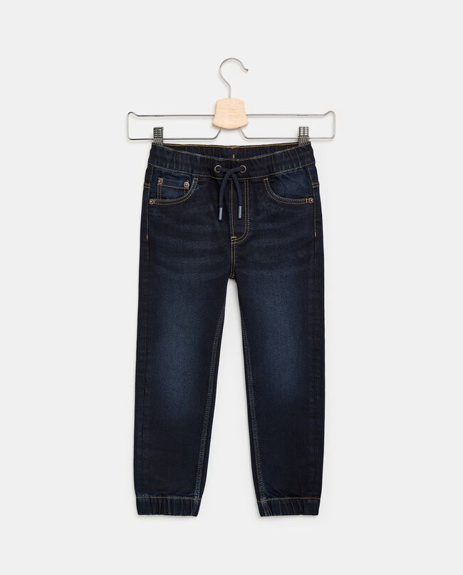 Jeans slim con coulisse in misto cotone bambino carousel 0
