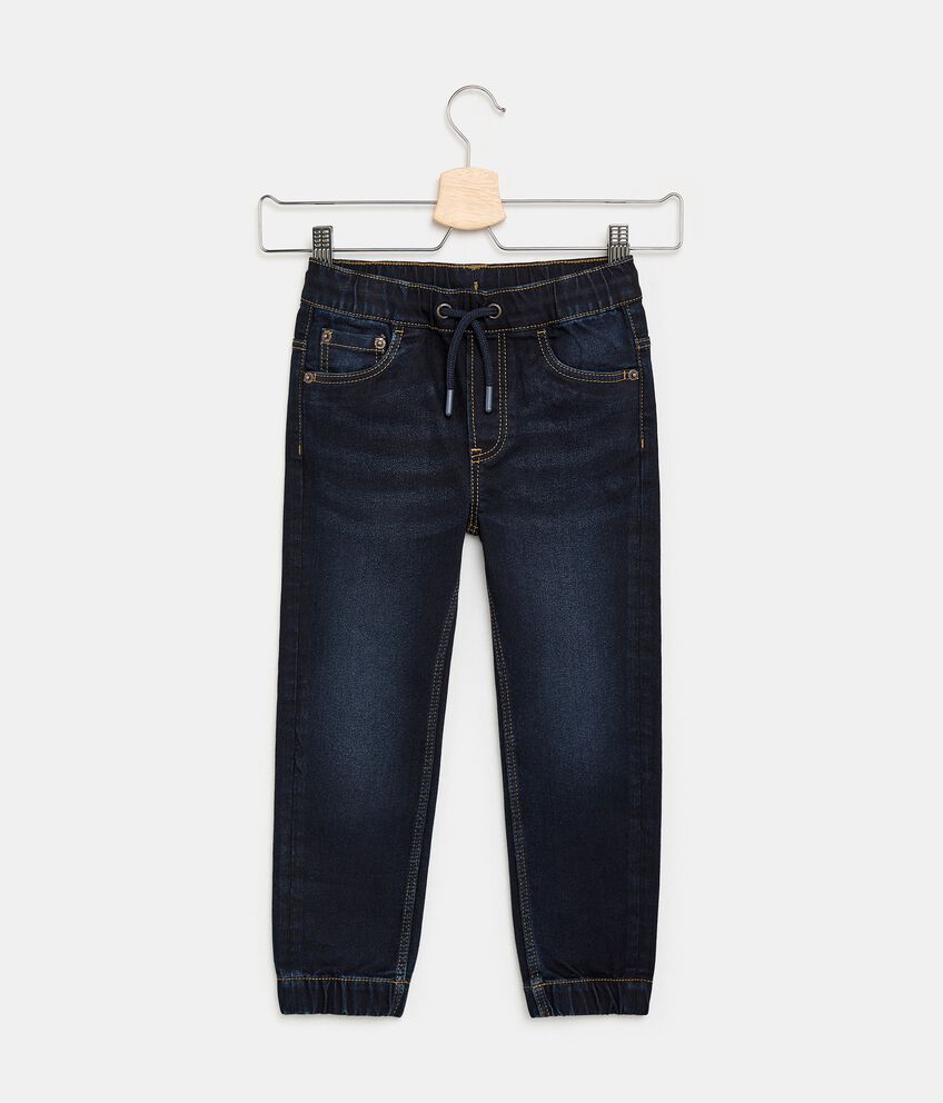Jeans slim con coulisse in misto cotone bambino double 1 