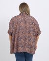 Camicia in puro cotone con stampa multicolor donna curvy