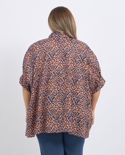 Camicia in puro cotone con stampa multicolor donna curvy detail 1