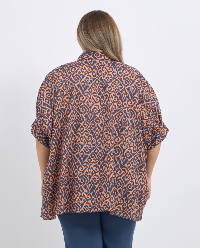 Camicia in puro cotone con stampa multicolor donna curvy single tile 1 cotone