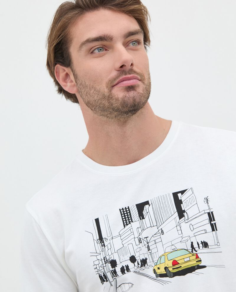 T-shirt in puro cotone con stampa uomo cover