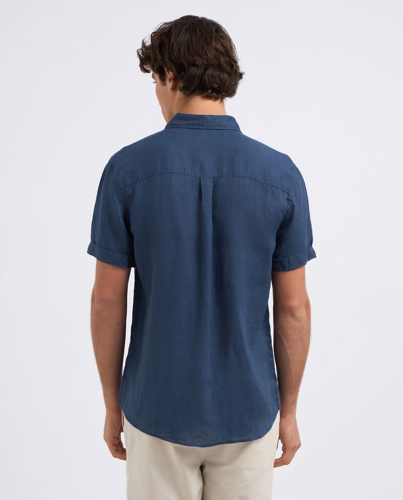 Camicia in puro lino con taschini uomo single tile 1 cotone